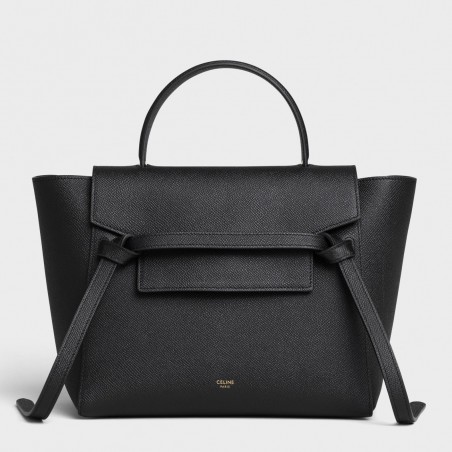 Celine Micro Belt Bag In Black Grained Calfskin 818