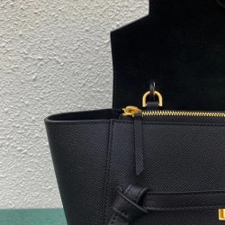 Celine Micro Belt Bag In Black Grained Calfskin 818