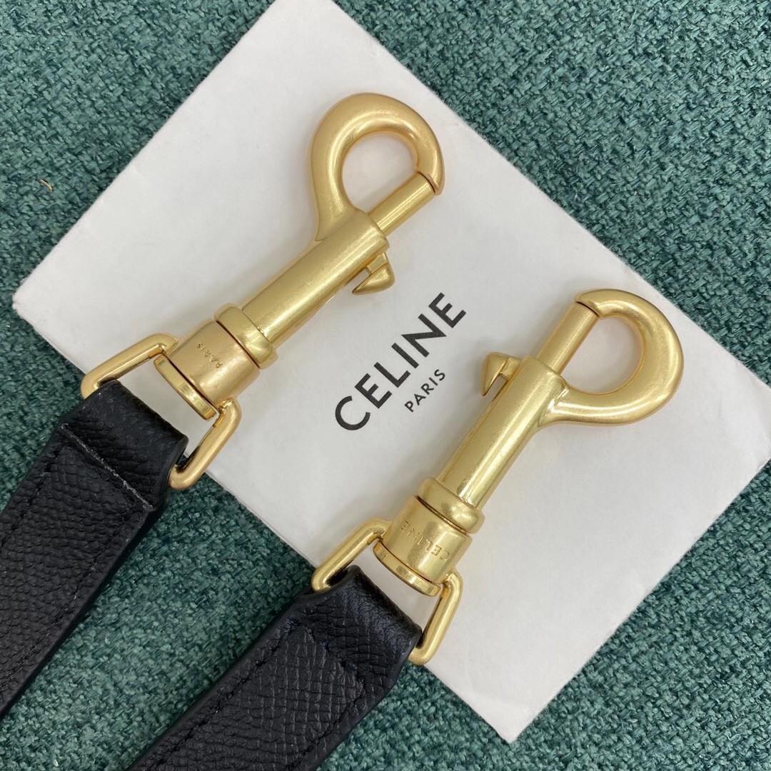Celine Belt Mini Bag In Black Grained Calfskin 772
