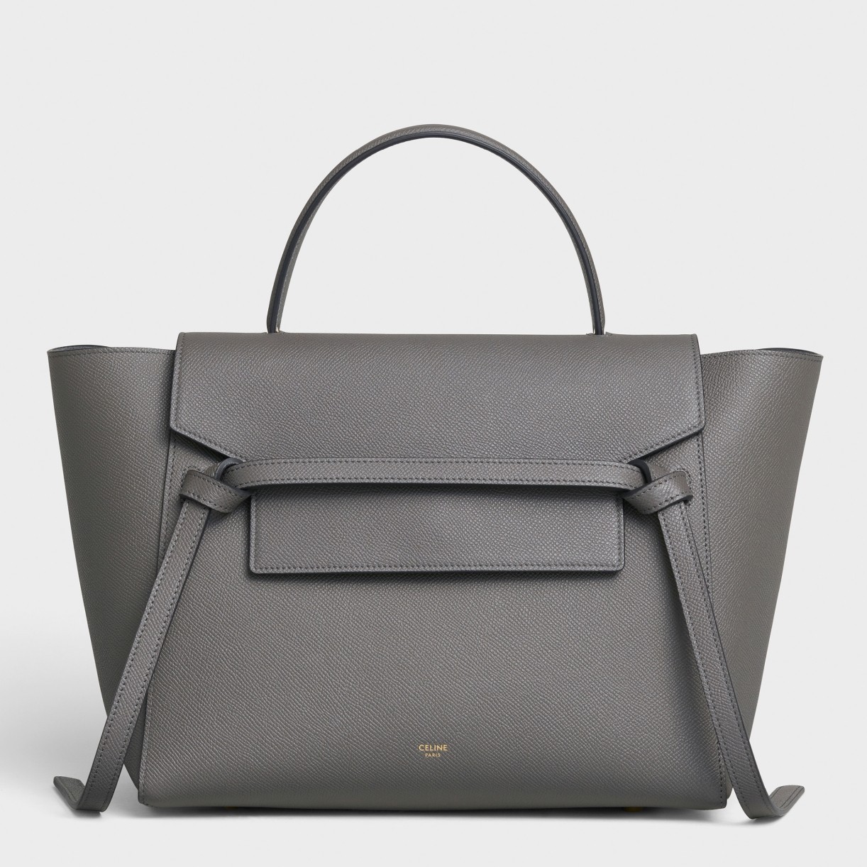 Celine Belt Mini Bag In Grey Grained Calfskin 801