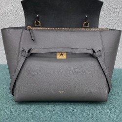 Celine Belt Mini Bag In Grey Grained Calfskin 801