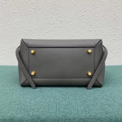 Celine Belt Mini Bag In Grey Grained Calfskin 801