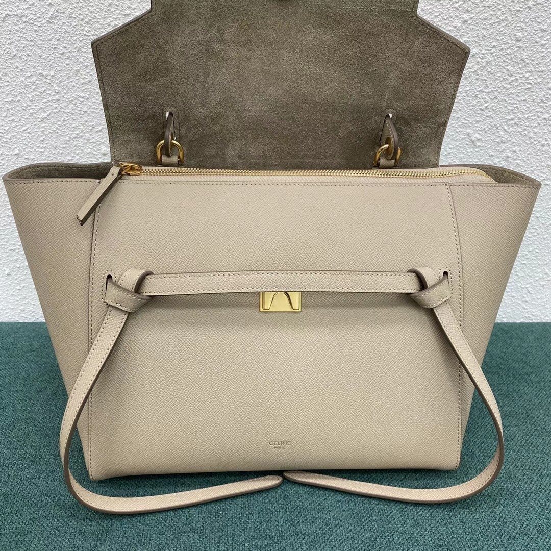 Celine Belt Mini Bag In Light Taupe Grained Calfskin 824