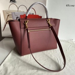 Celine Belt Mini Bag In Bordeaux Grained Calfskin 847