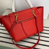 Celine Belt Mini Bag In Red Grained Calfskin 866