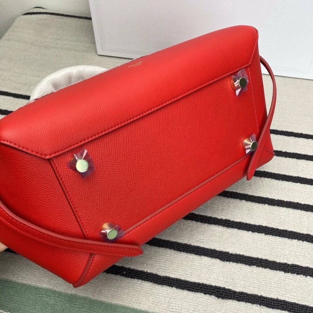 Celine Belt Mini Bag In Red Grained Calfskin 866