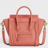 Celine Nano Luggage Tote Bag In Orange Drummed Calfskin 722