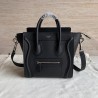 Celine Nano Luggage Tote Bag In Black Drummed Calfskin 943