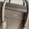 Celine Nano Luggage Tote Bag In Souris Drummed Calfskin 845