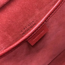 Celine Nano Luggage Tote Bag In Red Drummed Calfskin 891