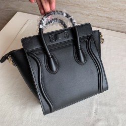 Celine Nano Luggage Tote Bag In Black Smooth Calfskin 922