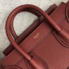 Celine Nano Luggage Tote Bag In Ruby Drummed Calfskin 405