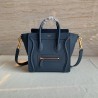 Celine Nano Luggage Tote Bag In Navy Blue Drummed Calfskin 542