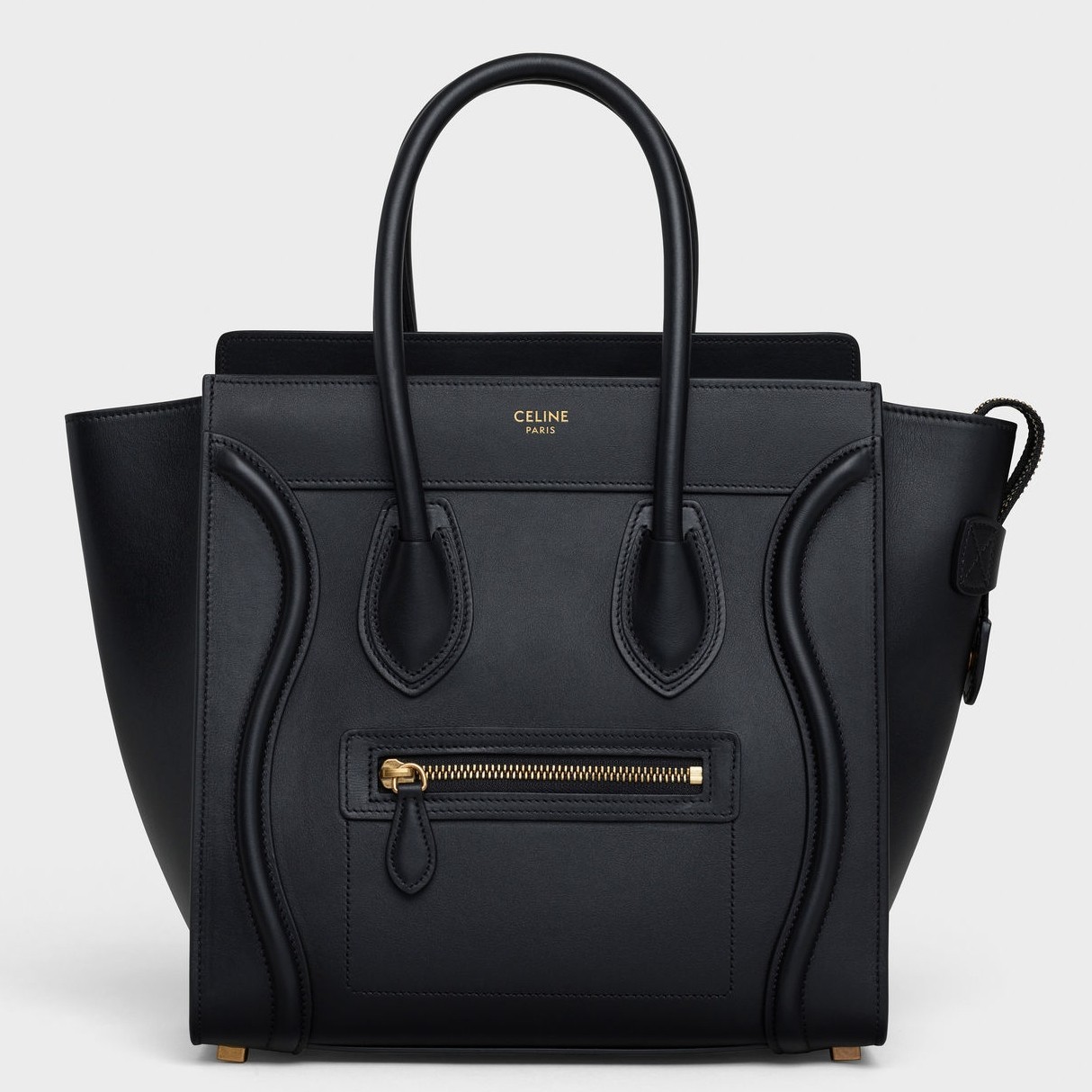 Celine Micro Luggage Tote Bag In Black Smooth Calfskin 863