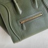 Celine Micro Luggage Tote Bag In Khaki Green Drummed Calfskin 408