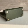 Celine Micro Luggage Tote Bag In Khaki Green Drummed Calfskin 408