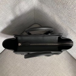 Celine Micro Luggage Tote Bag In Black Drummed Calfskin 730