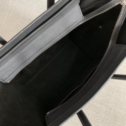 Celine Micro Luggage Tote Bag In Black Drummed Calfskin 730