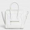 Celine Micro Luggage Tote Bag In White Drummed Calfskin 760