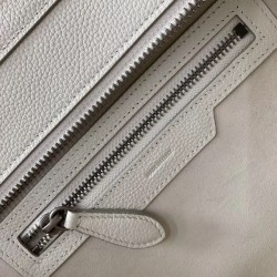 Celine Micro Luggage Tote Bag In White Drummed Calfskin 760