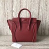 Celine Micro Luggage Tote Bag In Dark Red Drummed Calfskin 312