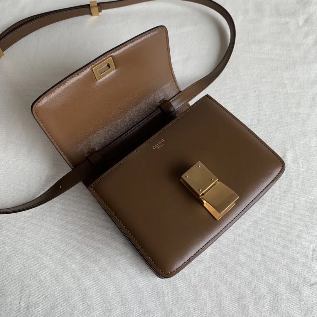 Celine Classic Box Small Bag In Camel Box Calfskin 770