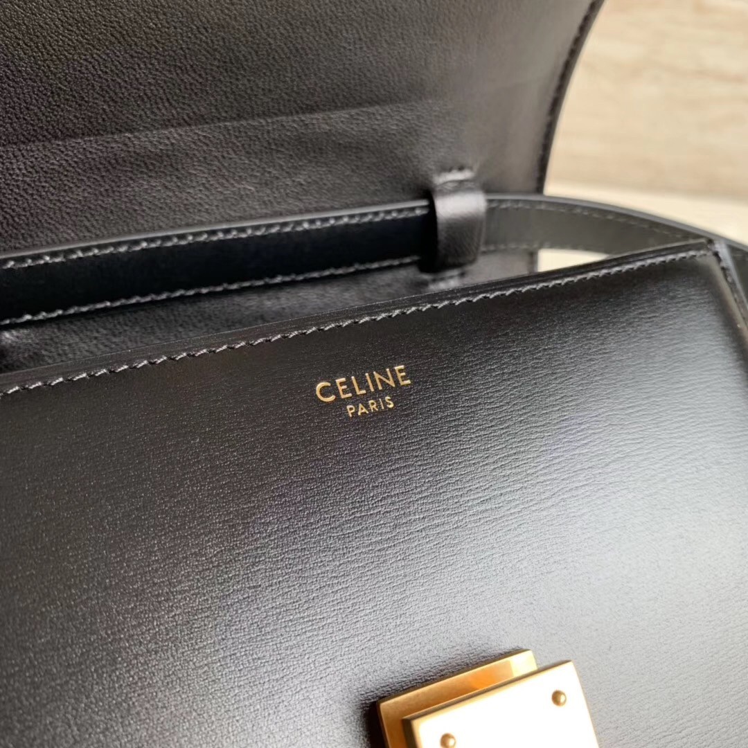 Celine Classic Box Small Bag In Black Box Calfskin 149