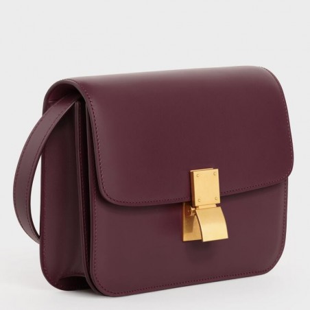 Celine Classic Box Teen Bag In Burgundy Box Calfskin 695