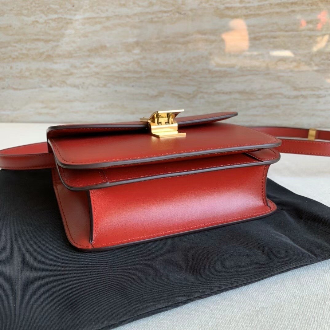 Celine Classic Box Teen Bag In Red Box Calfskin 931