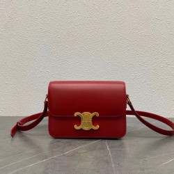 Celine Triomphe Teen Bag In Red Leather 020