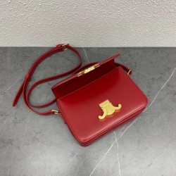 Celine Triomphe Teen Bag In Red Leather 020