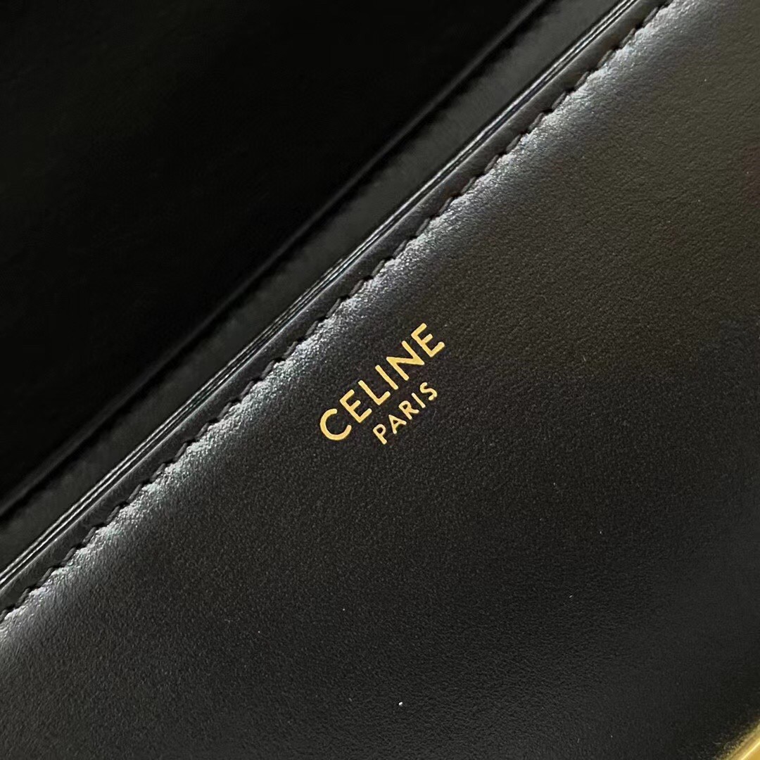 Celine Triomphe Teen Bag In Black Leather 079