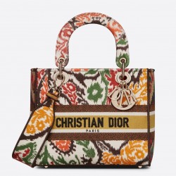 Dior Medium Lady D-Lite Bag In Yellow Multicolor Dior Paisley Embroidery 423