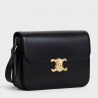 Celine Triomphe Large Bag In Black Calfskin 383