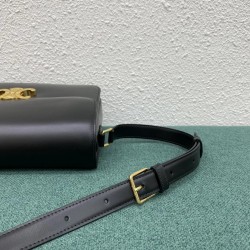 Celine Triomphe Large Bag In Black Calfskin 383