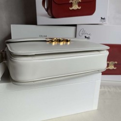 Celine Triomphe Large Bag In White Calfskin 460