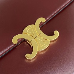 Celine Triomphe Large Bag In Bordeaux Calfskin 739