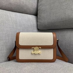 Celine Triomphe Large Bag In Textile and Calfskin 651