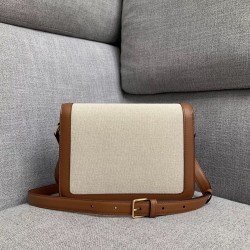 Celine Triomphe Large Bag In Textile and Calfskin 651