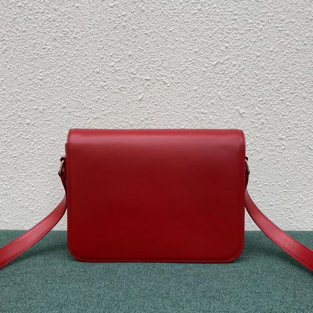 Celine Triomphe Large Bag In Red Calfskin 936