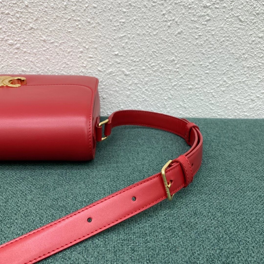 Celine Triomphe Large Bag In Red Calfskin 936