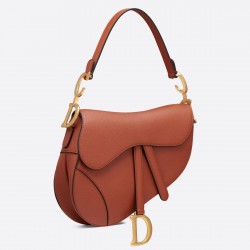 Dior Saddle Bag In Dark Tan Grained Calfskin 476