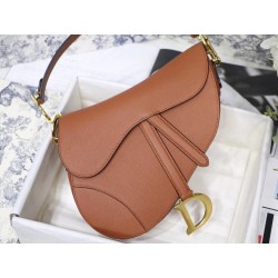 Dior Saddle Bag In Dark Tan Grained Calfskin 476