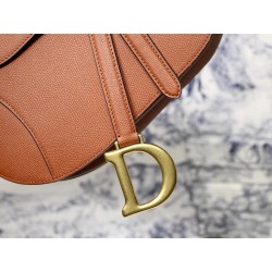 Dior Saddle Bag In Dark Tan Grained Calfskin 476