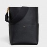 Celine Sangle Bucket Bag In Black Grained Calfskin 107