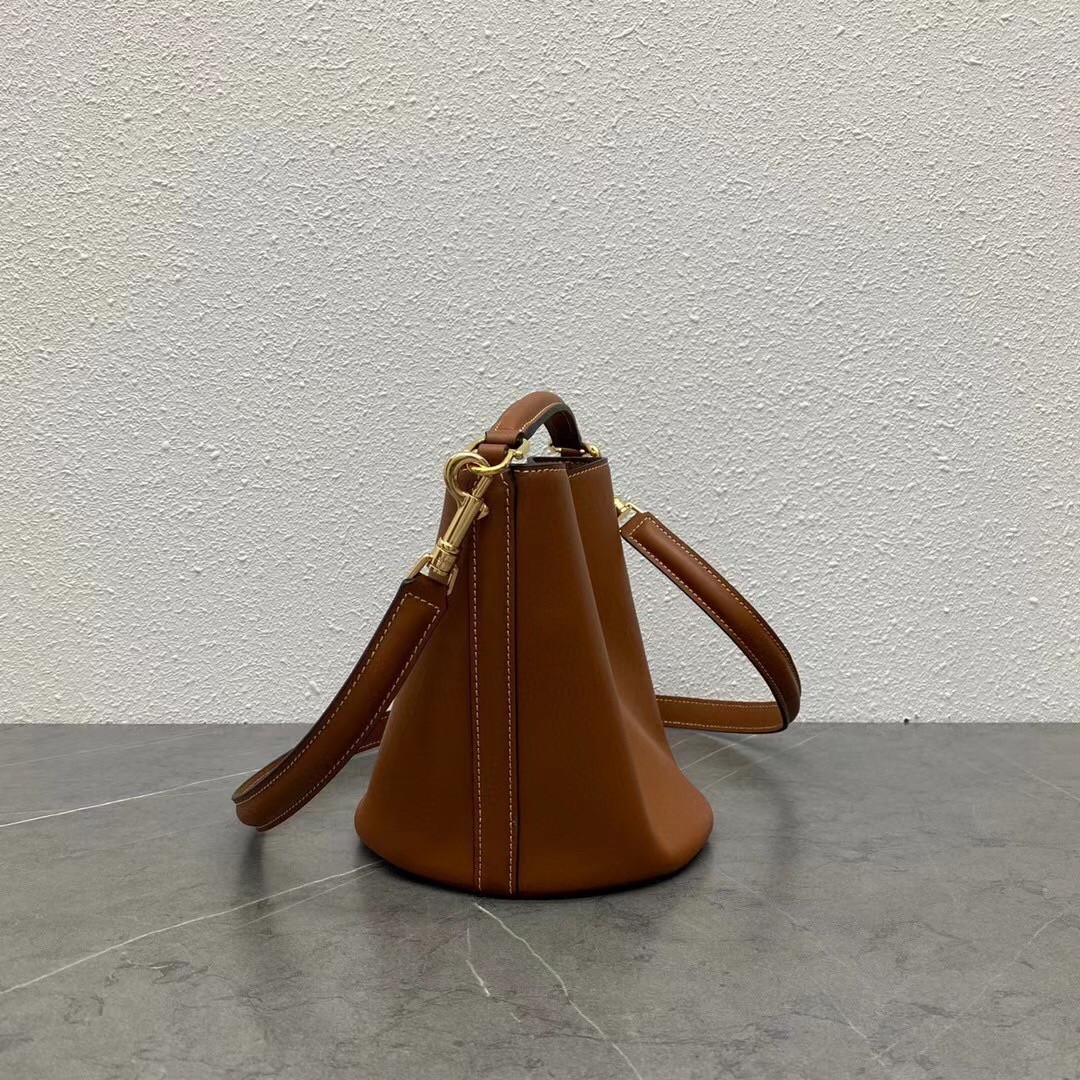 Celine Teen Bucket 16 Bag In Brown Calfskin 874