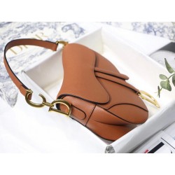 Dior Saddle Bag In Dark Tan Grained Calfskin 476