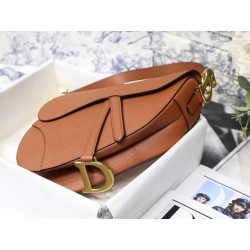 Dior Saddle Bag In Dark Tan Grained Calfskin 476