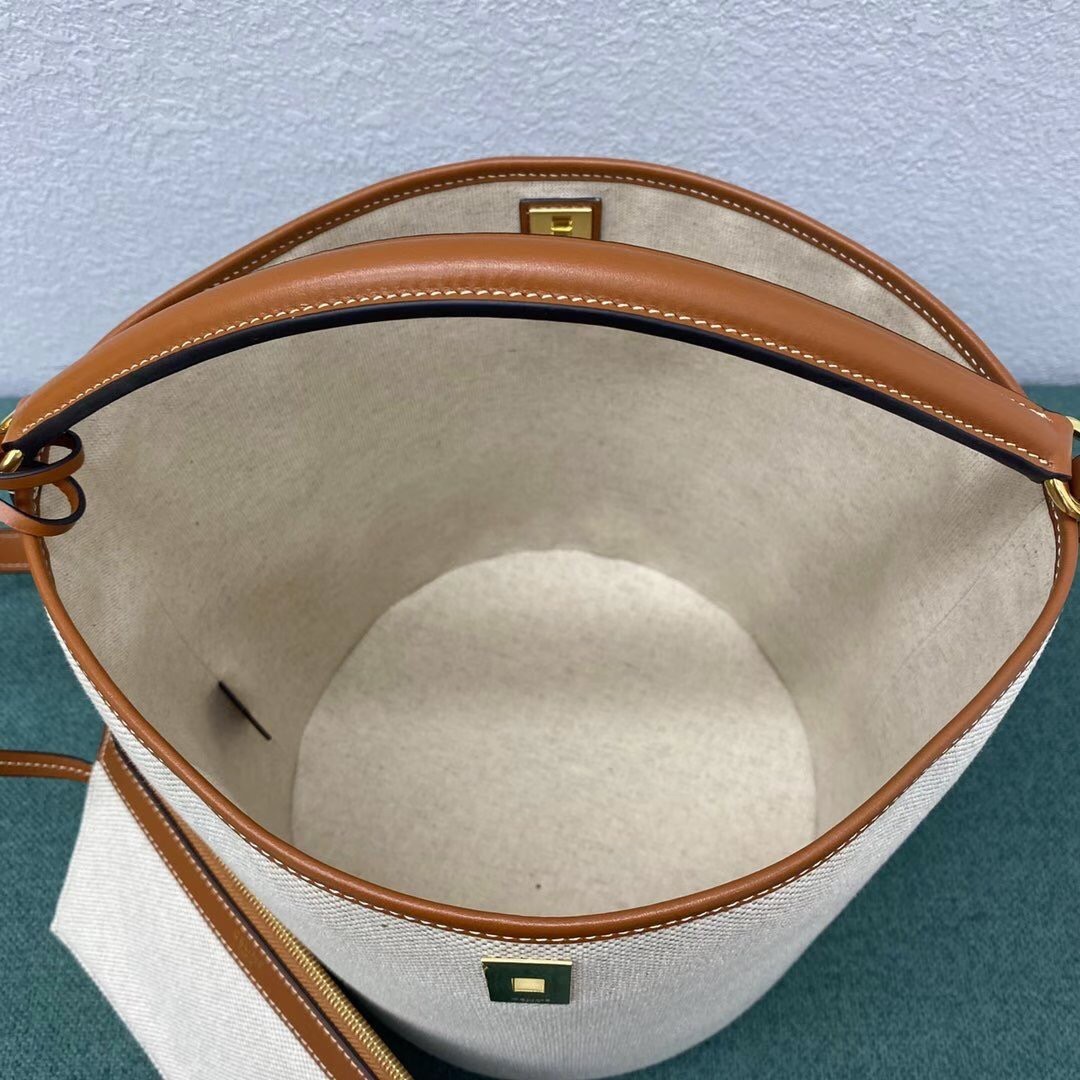 Celine Bucket 16 Bag In Textile and Calfskin 235