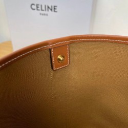 Celine Small Bucket Bag In Tan Triomphe Canvas 990